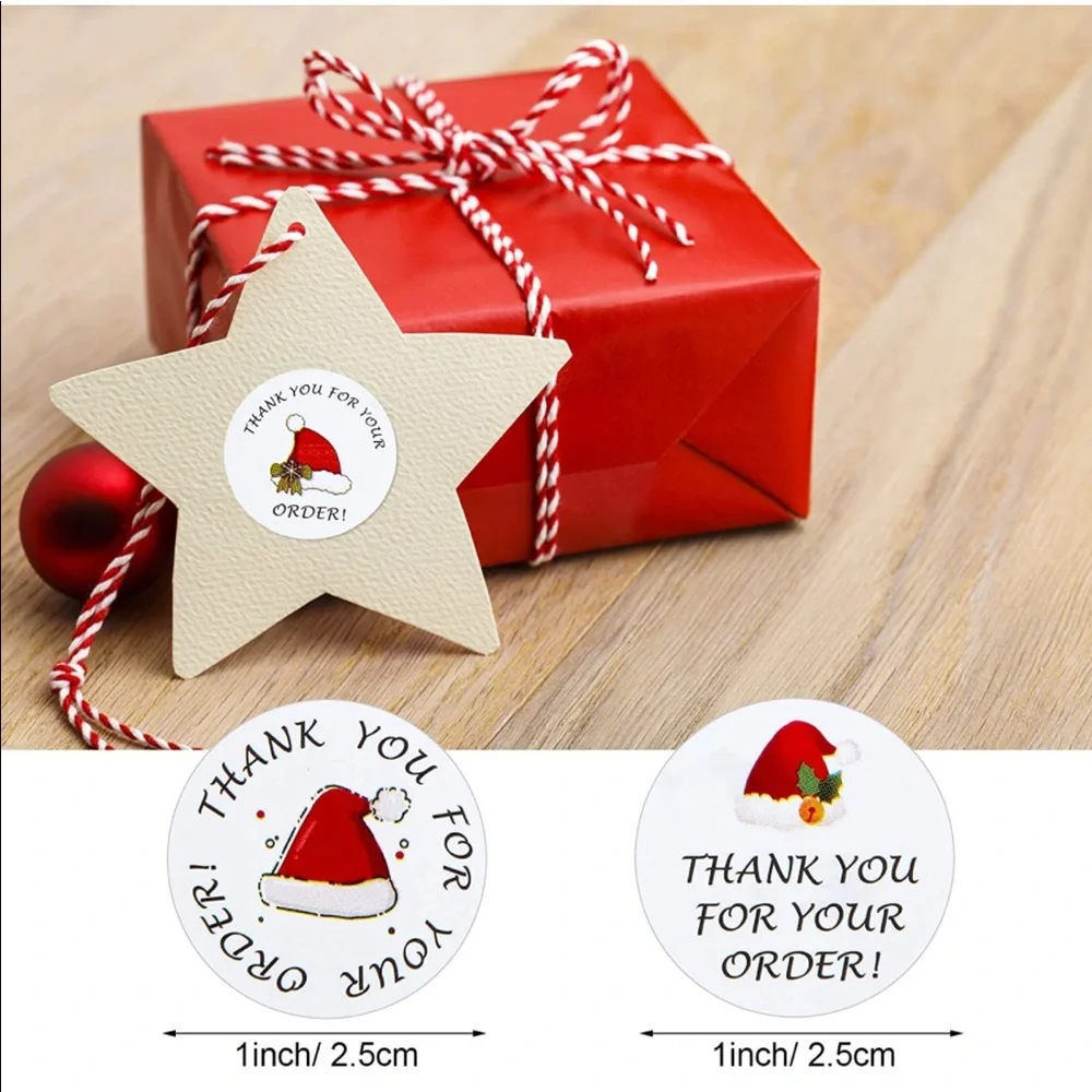 🎅🏽 100 Thank You - Merry Christmas Package Stickers